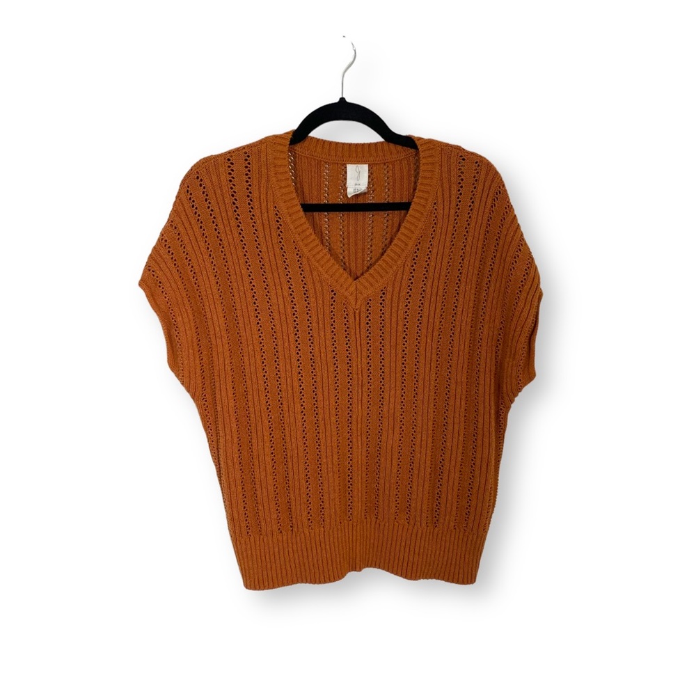 Joie Orange V-Neck Sweater